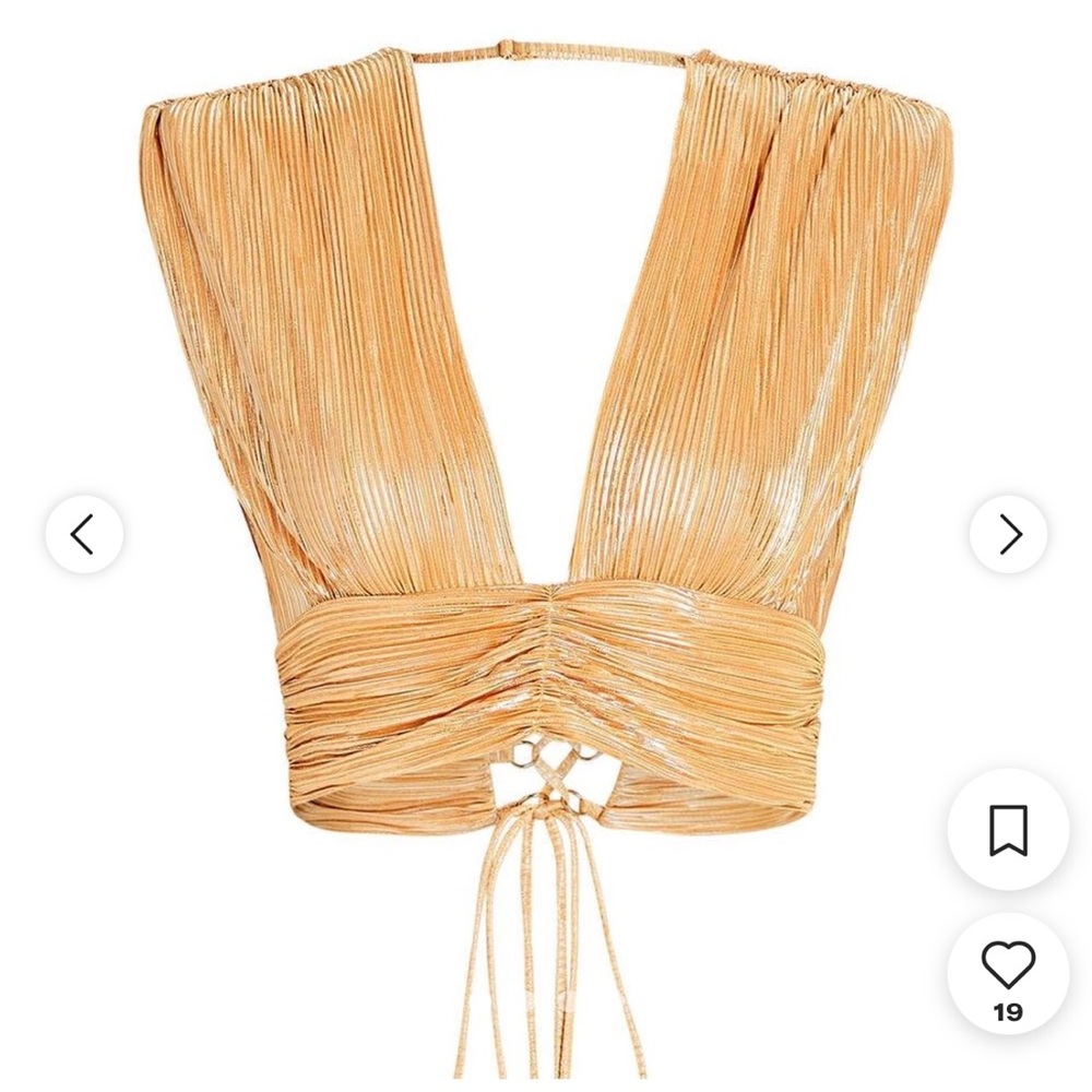 Sabina musayev Gianna Foil Pleated top